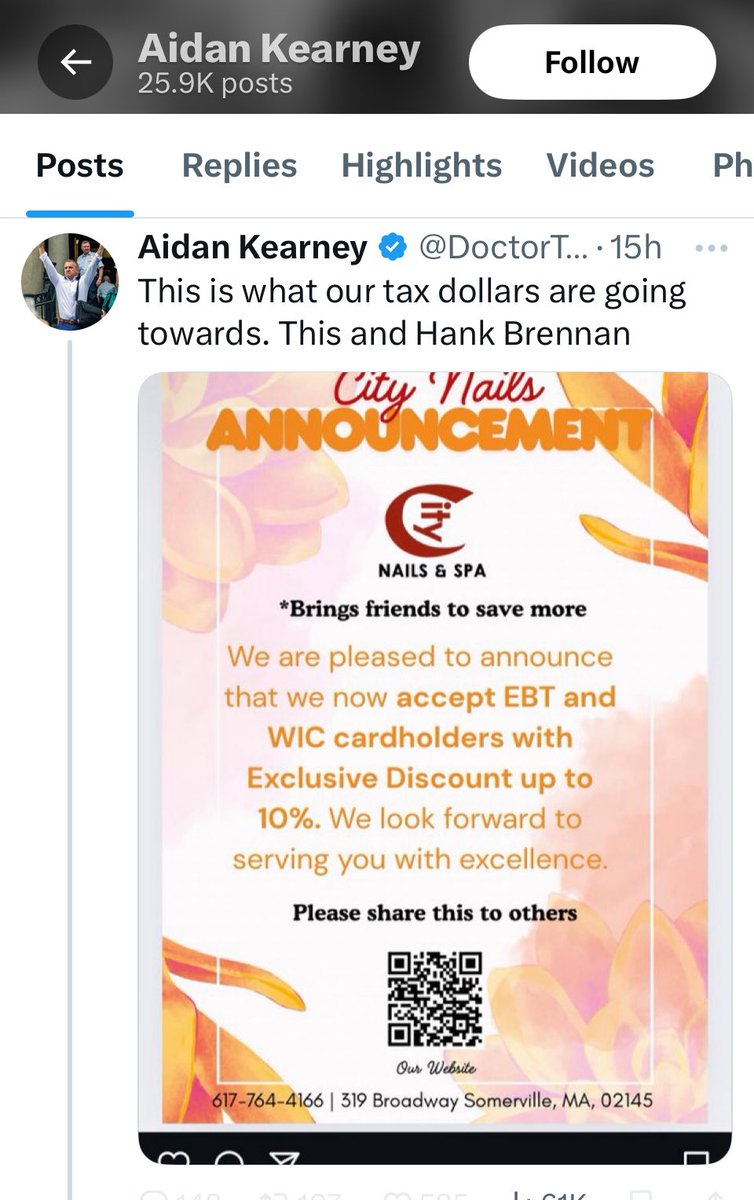 Colleen7227's tweet image. This idiot doesn’t grasp that a lot of places give discounts to the low income … even dispensaries… he’ll never be a journalist