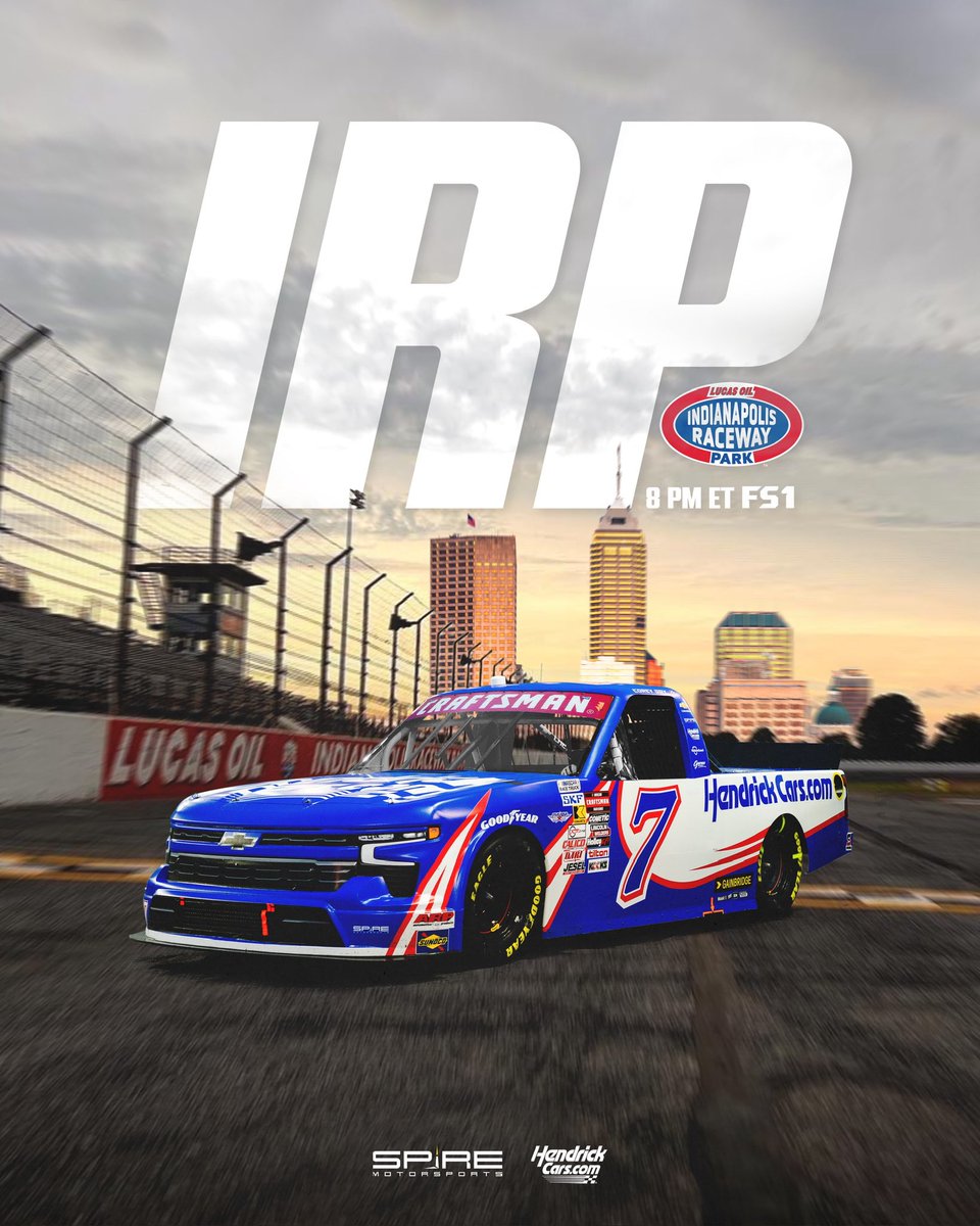 corey_day_'s tweet image. 𝙄𝙣𝙙𝙞𝙖𝙣𝙖𝙥𝙤𝙡𝙞𝙨 𝙍𝙖𝙘𝙚𝙬𝙖𝙮 𝙋𝙖𝙧𝙠
Final race in the month of July in the Hoosier State for a bit of short track racing in the Truck Series.
You can watch live on Fox Sports 1 at 8PM ET.
✍️ @DevinMPhoto