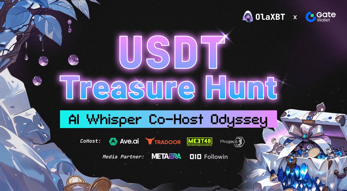 ✨
<a href="/olaxbt/">olaxbt</a>
<a href="/GateWallet/">Gate Wallet</a>
: AI Whisper Co-Host Odyssey is LIVE!   OlaXBT is now available for Wallet users!   Connect your Wallet, join our community, mint the Free Core, and complete our co-host partners' quests to share the $1,500 USDT &amp; tokens airdrop rewards pool on
<a href="/GalxeQuest/">Galxe Quest</a>