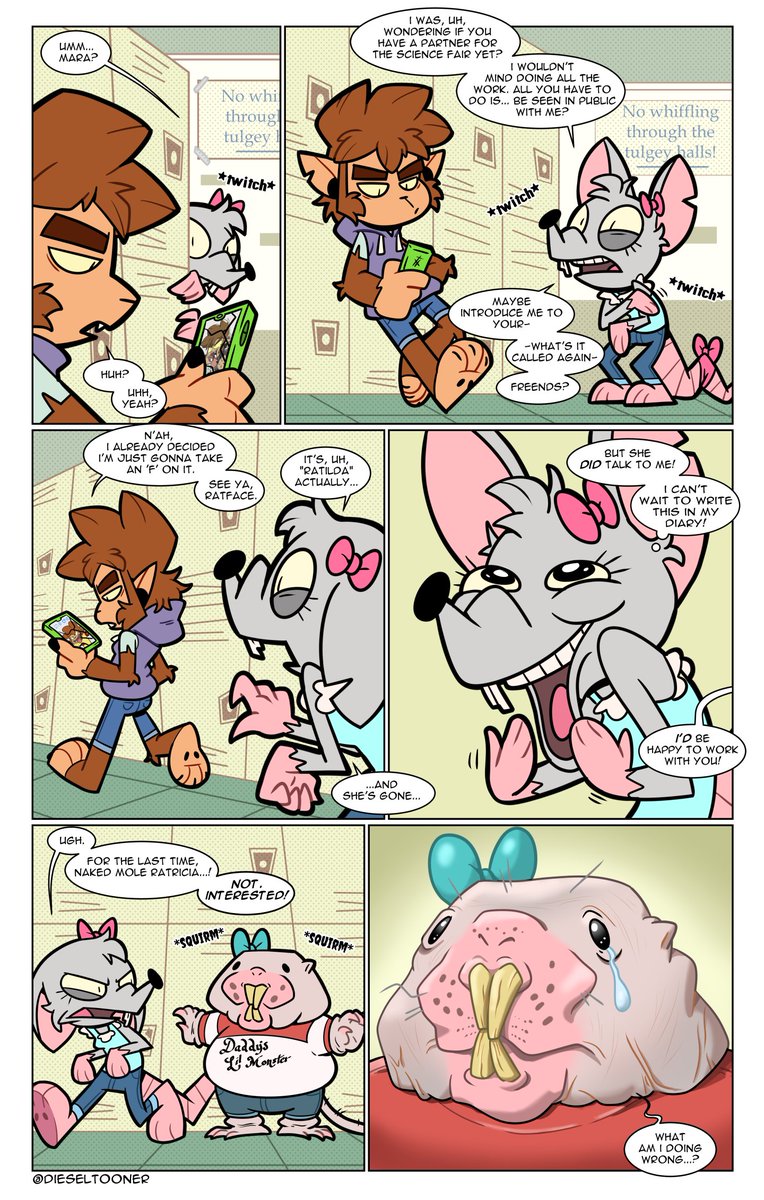 DieselTooner's tweet image. You know, I almost almost never do this, but when I ran the idea of me doing another fancomic of his character Ratilda by @joshdamn23 , he barely beat me into a coma at all! Anyway, I'm out of the hospital and here it is! (Learn to finish the job, dude!)