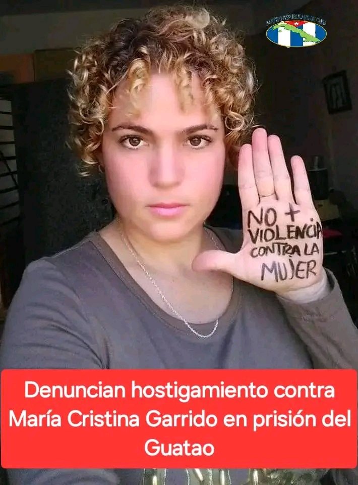 JLperiodista96's tweet image. Activistas y fuentes cercanas a la presa política María Cristina Garrido han denunciado nuevos actos de acoso y maltratos en su contra dentro de la Prisión de Mujeres de Occidente, conocida como El Guatao, ubicada en el municipio de La Lisa, La Habana
