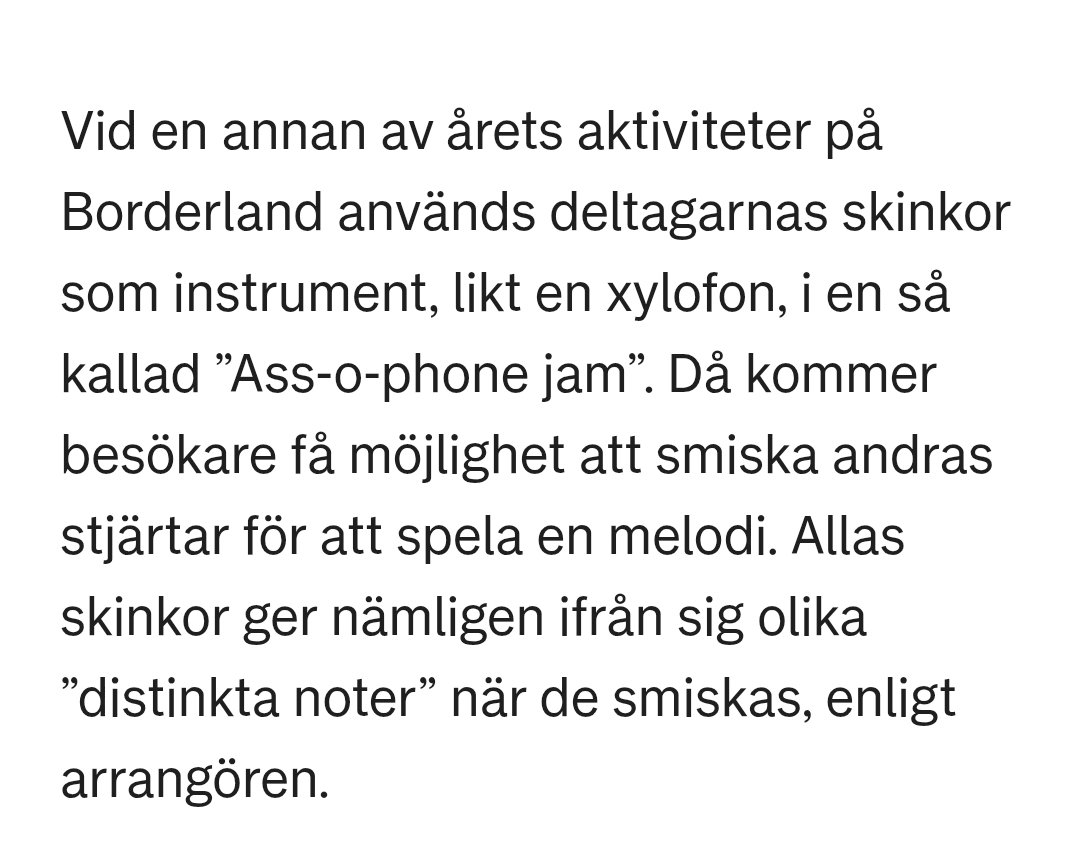 Smålandstidningen har gjort en granskning av aktiviteterna på festivalen Borderland. Det visar sig finnas ett oväntat musikaliskt inslag. Som engagerad i Eksjö International Tattoo blir jag lite nervös, vi har uppenbarligen fått en vass konkurrent om publiken...