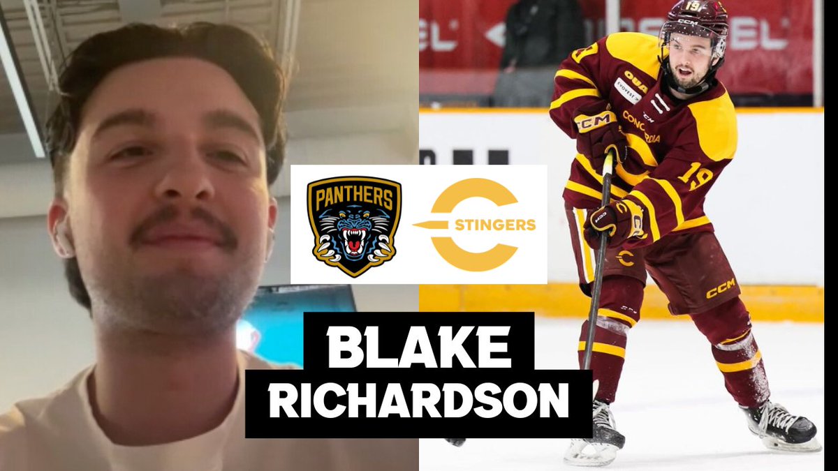 PanthersIHC's tweet image. 📺 INTERVIEW: Blake Richardson

🏒 The son of the former Panther Bruce Richardson talks about his memories from being in Nottingham as a youngster and his excitement for playing at the Motorpoint Arena for Concordia University in August.

🔗 Watch here ➡️ youtu.be/4DjX63aE80w
