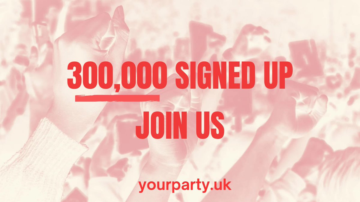We now have 300,000 people signed up and the establishment is clearly frightened.

Westminster is broken, but the real crisis is inequality: just fifty families now own more wealth than half the population.

Let’s change that together.

Join us: yourparty.uk