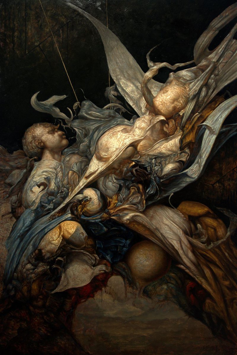 polmastersofart's tweet image. Daniel Pawłowski - 1 (z cyklu Deformacja*) (olej na płótnie, 150 x 100 cm), 2025. #PolishMastersofArt
______
* "Seria ta jest polemiką z samym sobą i z dotychczasową twórczością. Kontrast, który się w niej zrodził, był czymś nieuniknionym. Tak jak zimą pragniemy ciepłego słońca,…