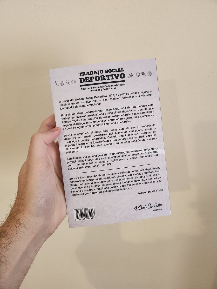 Librosfanaticos's tweet image. Raúl Salas desarrolla desde hace tiempo este trabajo en diversas instituciones y disciplinas deportivas.
📖 Este libro busca ser una guía para deportistas, entrenadores, dirigentes y profesionales interesados en el acompañamiento integral.
Disponible: libreriafanaticos.com/producto/traba…