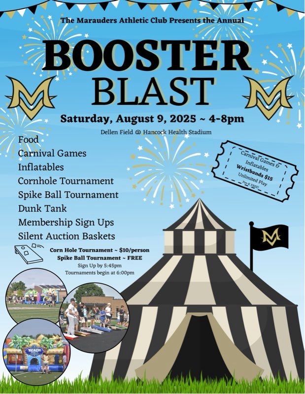mvmarauders's tweet image. 2 weeks from tomorrow! Join us for this annual community event with fun for all ages, food, spirit sho, silent auction and more! 

This event is our one big fundraiser to help support the student-athletes of MVHS!