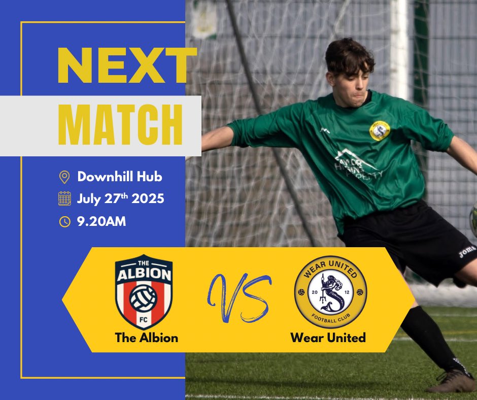 Next up in preseason we take on The Albion 🟡🔵🟡🔵