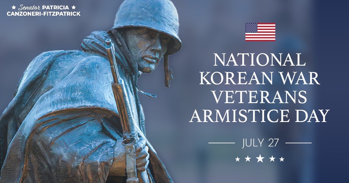July 27th is Korean War Veterans Armistice Day. As the daughter of a Korean War Veteran, I am proud to ensure that what is often called “The Forgotten War” is remembered. May their sacrifices and courage never be forgotten.