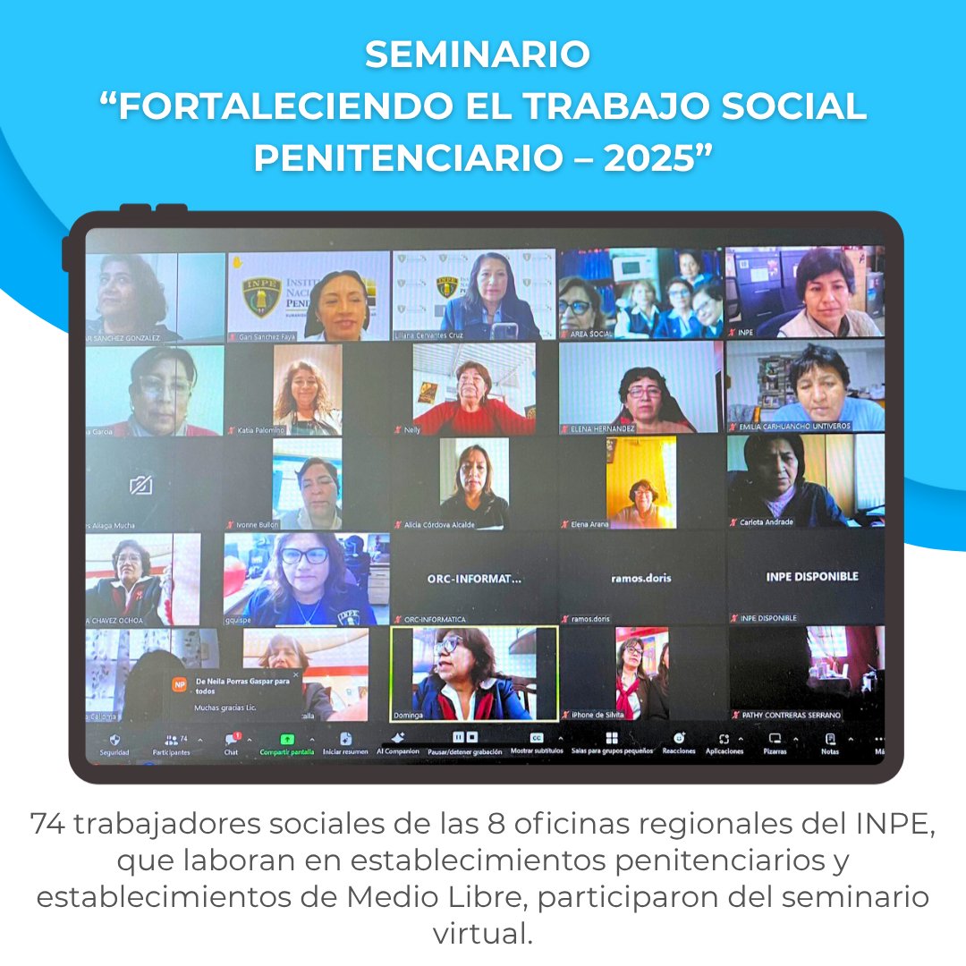 INPEgob's tweet image. 🙌✨ En el #DíaDelTrabajadorSocial, saludamos a nuestros 128 profesionales que, con compromiso y empatía, impulsan la resocialización en todo el país. Este año reforzaron su labor con el seminario virtual nacional y un taller en Lima, para seguir abriendo segundas oportunidades.