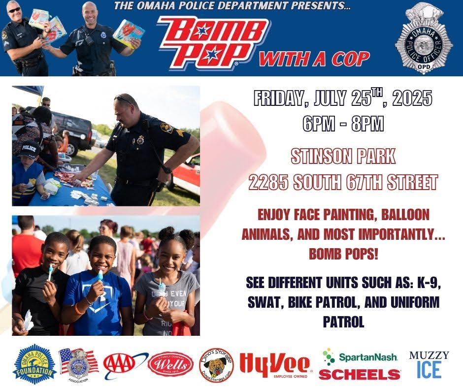 TODAY AT AKSARBEN 6-8 pm!!!

SWAT<ABLE1<K9<Gang<Traffic<Recruitment<AAA <Dino's storage<Scheels

- 🚓 Face Painting
- 🚔 Balloon Artist
- 👮‍♀️ Bomb Pops and Glow Sticks
- 🚨 Free raffle with prizes!!!

Stop out and say hi to OPD, DCSO, OPF, and UNO officers!