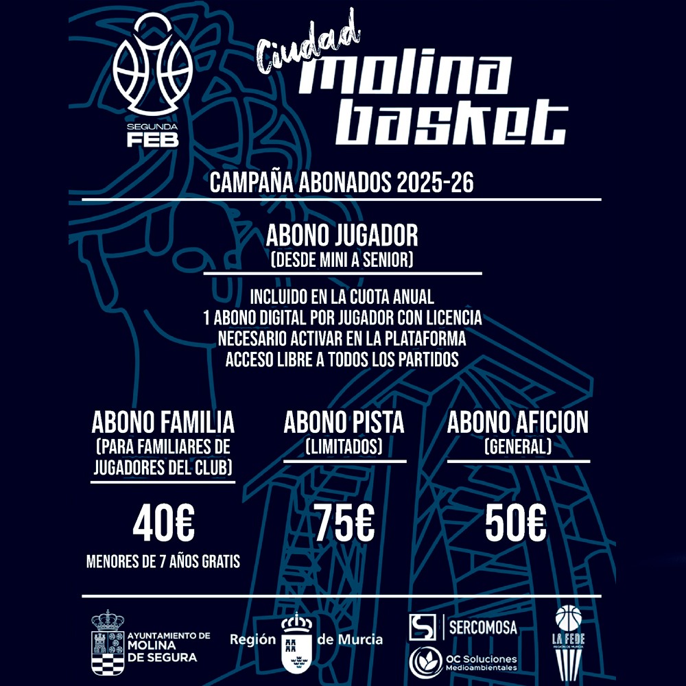 molinabasket's tweet image. 🎁 ¿Te imaginas vivir un partido de Segunda FEB como un auténtico VIP?
Pues esta temporada en Molina Basket… puede pasar. 👀🔥

Todos los que se hayan abonado hasta el 31 de julio entrarán en el sorteo (1 agosto) de una EXPERIENCIA VIP para dos personas.

&amp;gt;&amp;gt;