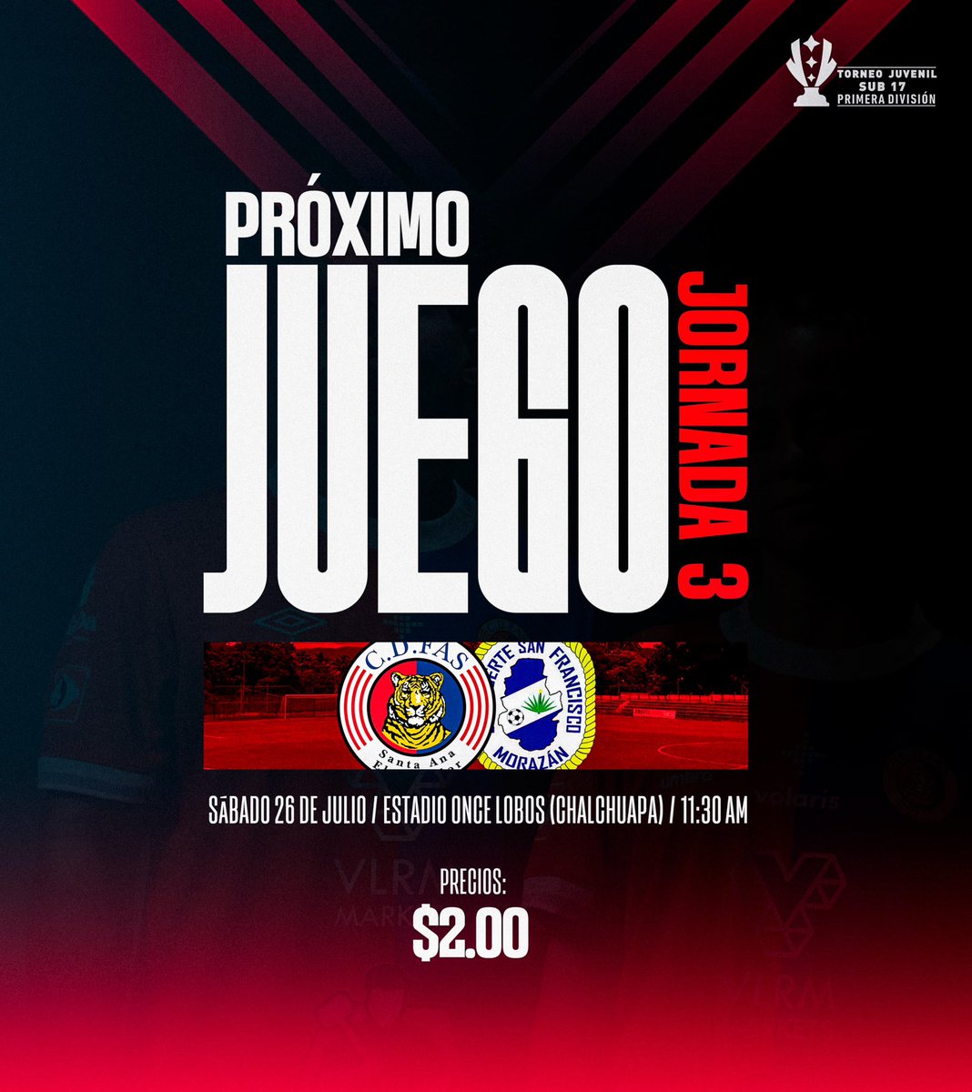 Club Deportivo FAS (@cdeportivofas) on Twitter photo ๐ ๐ฎ๐ปฬ๐ฎ๐ป๐ฎ ๐๐ฒ ๐ฒ๐๐ฐ๐ฟ๐ถ๐ฏ๐ฒ ๐๐ป ๐ป๐๐ฒ๐๐ผ ๐ฐ๐ฎ๐ฝ๐ถฬ๐๐๐น๐ผ ๐ฒ๐ป ๐น๐ฎ ๐ท๐ผ๐ฟ๐ป๐ฎ๐ฑ๐ฎ ๐ฏ ๐ซก๐ด๐ต
๐๏ธ Sรกbado 26 de julio
๐๏ธ Cancha Once Lobos (Chalchuapa)
โ๏ธ 11:30 A.M.
๐๏ธ $2.00
ยก๐ฝ๐๐๐ ๐๐๐ ๐๐๐๐๐๐๐ ๐๐๐๐๐๐ ๐๐๐๐๐๐๐ ๐๐๐ ๐๐ ๐๐๐๐๐ฃ๐ฬ๐!๐ฎโ๐จ ๐ ๐ฎ๐ปฬ๐ฎ๐ป๐ฎ ๐๐ฒ ๐ฒ๐๐ฐ๐ฟ๐ถ๐ฏ๐ฒ ๐๐ป ๐ป๐๐ฒ๐๐ผ ๐ฐ๐ฎ๐ฝ๐ถฬ๐๐๐น๐ผ ๐ฒ๐ป ๐น๐ฎ ๐ท๐ผ๐ฟ๐ป๐ฎ๐ฑ๐ฎ ๐ฏ ๐ซก๐ด๐ต
๐๏ธ Sรกbado 26 de julio
๐๏ธ Cancha Once Lobos (Chalchuapa)
โ๏ธ 11:30 A.M.
๐๏ธ $2.00
ยก๐ฝ๐๐๐ ๐๐๐ ๐๐๐๐๐๐๐ ๐๐๐๐๐๐ ๐๐๐๐๐๐๐ ๐๐๐ ๐๐ ๐๐๐๐๐ฃ๐ฬ๐!๐ฎโ๐จ
