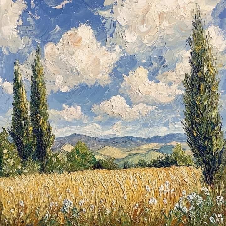 Vincent van Gogh – Wheat Fields under a Cloud-Filled Sky, 1888.