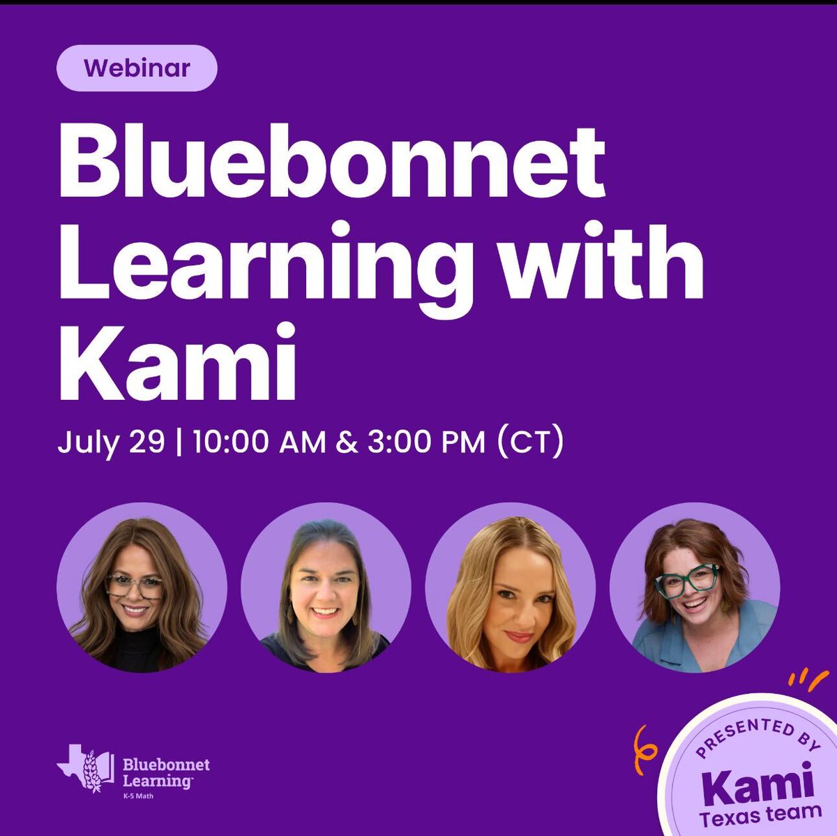 Texas educators! Don't miss Kami's Bluebonnet Learning webinar on July 29 (10 AM &amp; 3 PM CT). See how Kami makes instruction engaging &amp; accessible. Swag &amp; $100 Amazon gift cards up for grabs! Register: kamiapp.com/webinars #TXEd