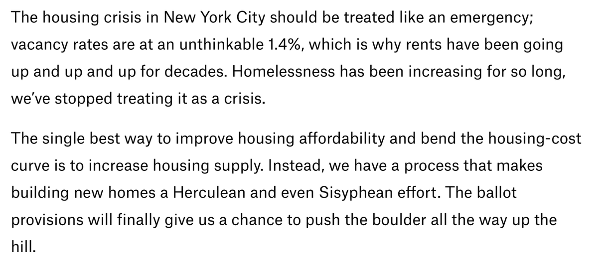 Abundance NY (@abundance_ny) on Twitter photo "'Housing is a Human Right' is a lovely phrase and a powerful one, but if you want that right to ever have any hope of being realized, you need to actually build some housing."
Jessica Katz nails it in <a href="/VitalCityNYC/">Vital City</a>. Let's treat our housing shortage as the emergency it is. "'Housing is a Human Right' is a lovely phrase and a powerful one, but if you want that right to ever have any hope of being realized, you need to actually build some housing."
Jessica Katz nails it in <a href="/VitalCityNYC/">Vital City</a>. Let's treat our housing shortage as the emergency it is.