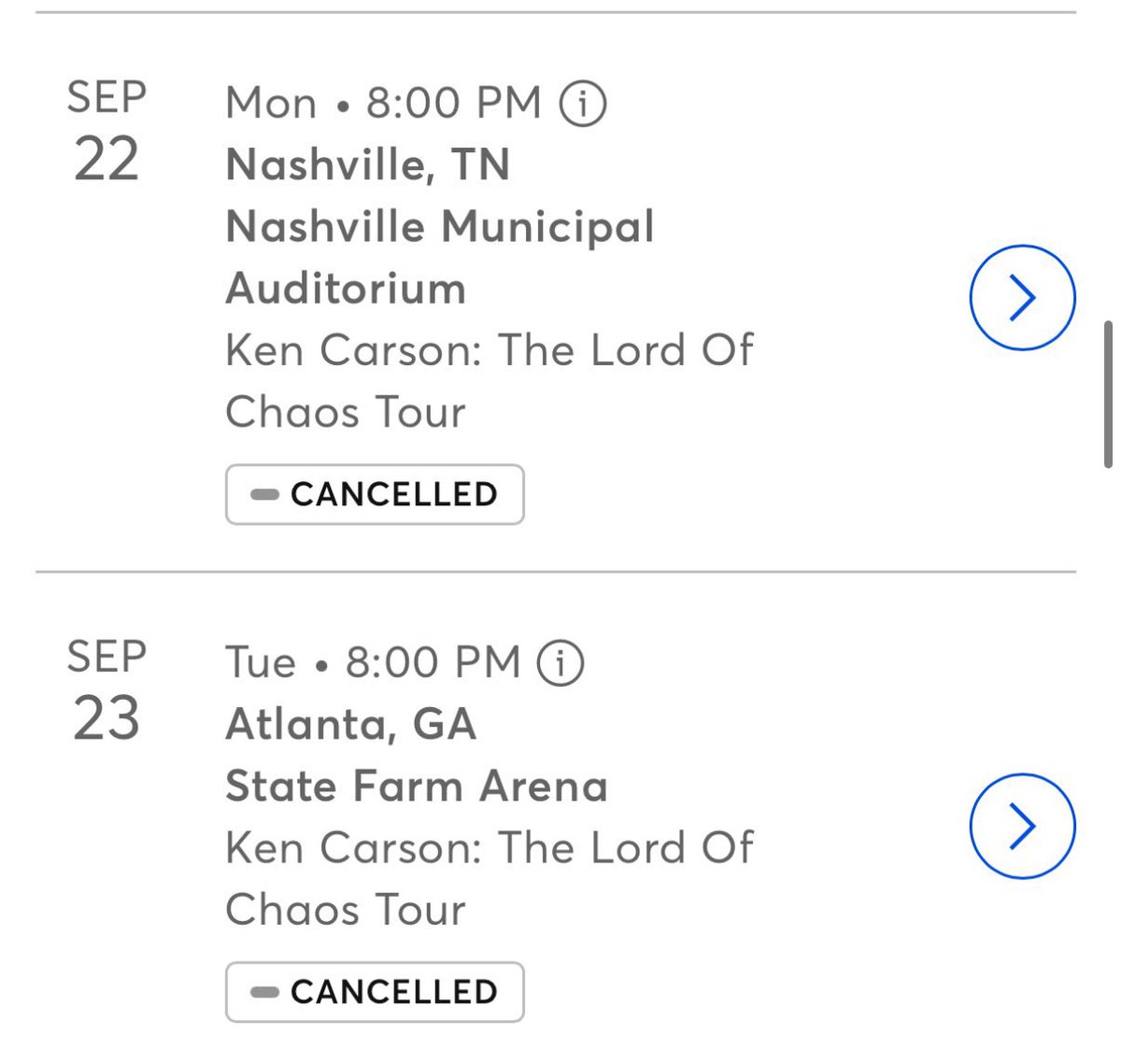 Kencarsonews2's tweet image. Tour venues are starting to officially cancel Ken Carson’s LOC stops 🫠