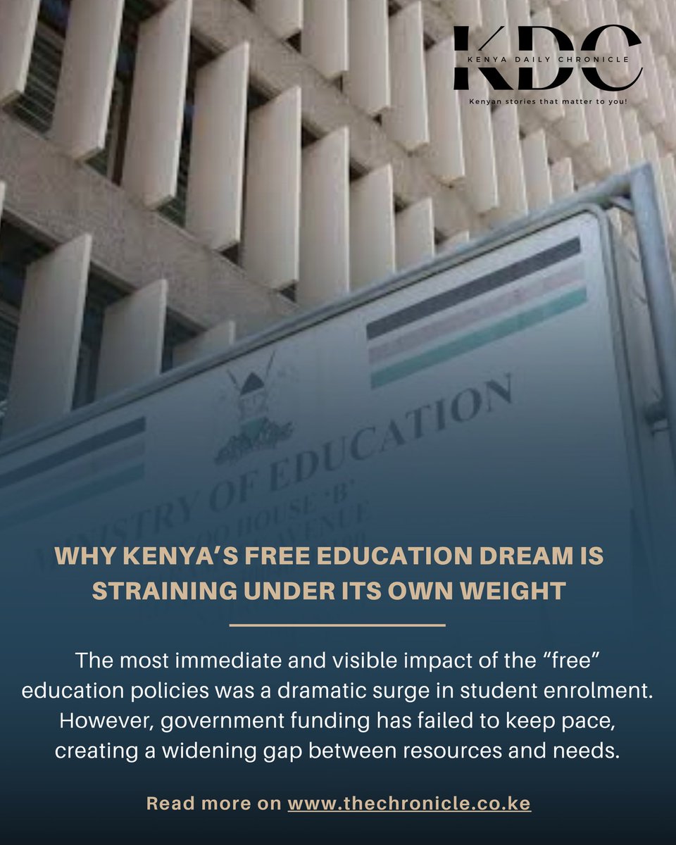 KenyaChronicle's tweet image. The free education policies were designed to dismantle financial barriers and empower a generation. Yet, a closer look at the education sector reveals a system grappling with severe and systemic challenges.
Read more on: thechronicle.co.ke/why-kenyas-fre…