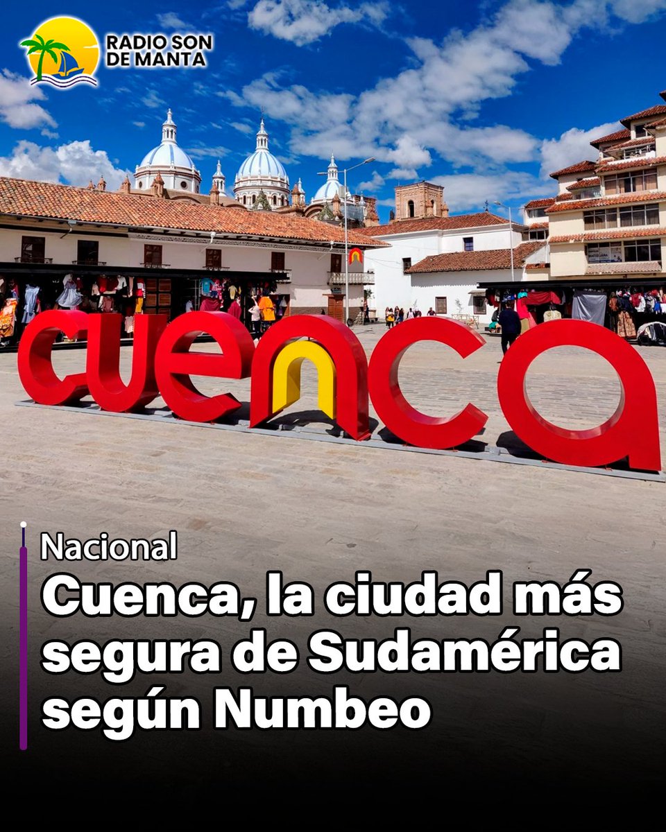 radiosondemanta's tweet image. ¡Orgullo ecuatoriano! Cuenca es la ciudad más segura de Sudamérica.

De acuerdo con la última actualización de los índices de criminalidad y seguridad de la plataforma Numbeo en julio de 2025. Esta base de datos global, que recopila información sobre la calidad de vida a partir…