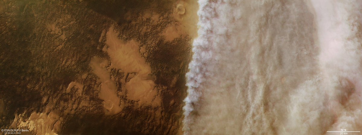 TaylorRGrayAuth's tweet image. Over the past few days, we've discussed how Earth isn't the only place in our solar system with storms. Did you know that even Mars has storms? It's true, despite its thin atmosphere it still manages to create massive dust storms. These dust storms can even cover the entire…