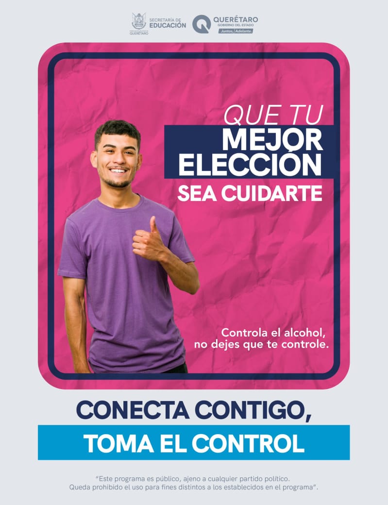 educacionqro's tweet photo. Para la SEDEQ, tu seguridad es lo más importante.
📣 No permitas que el alcohol tome el control
¡Una buena decisión puede salvar vidas!
Súmate a la cruzada para evitar accidentes provocados por el consumo de alcohol y otras sustancias.
#CONTIGO podemos lograrlo
#ConectaContigo https://t.co/I1cYKgiKxY