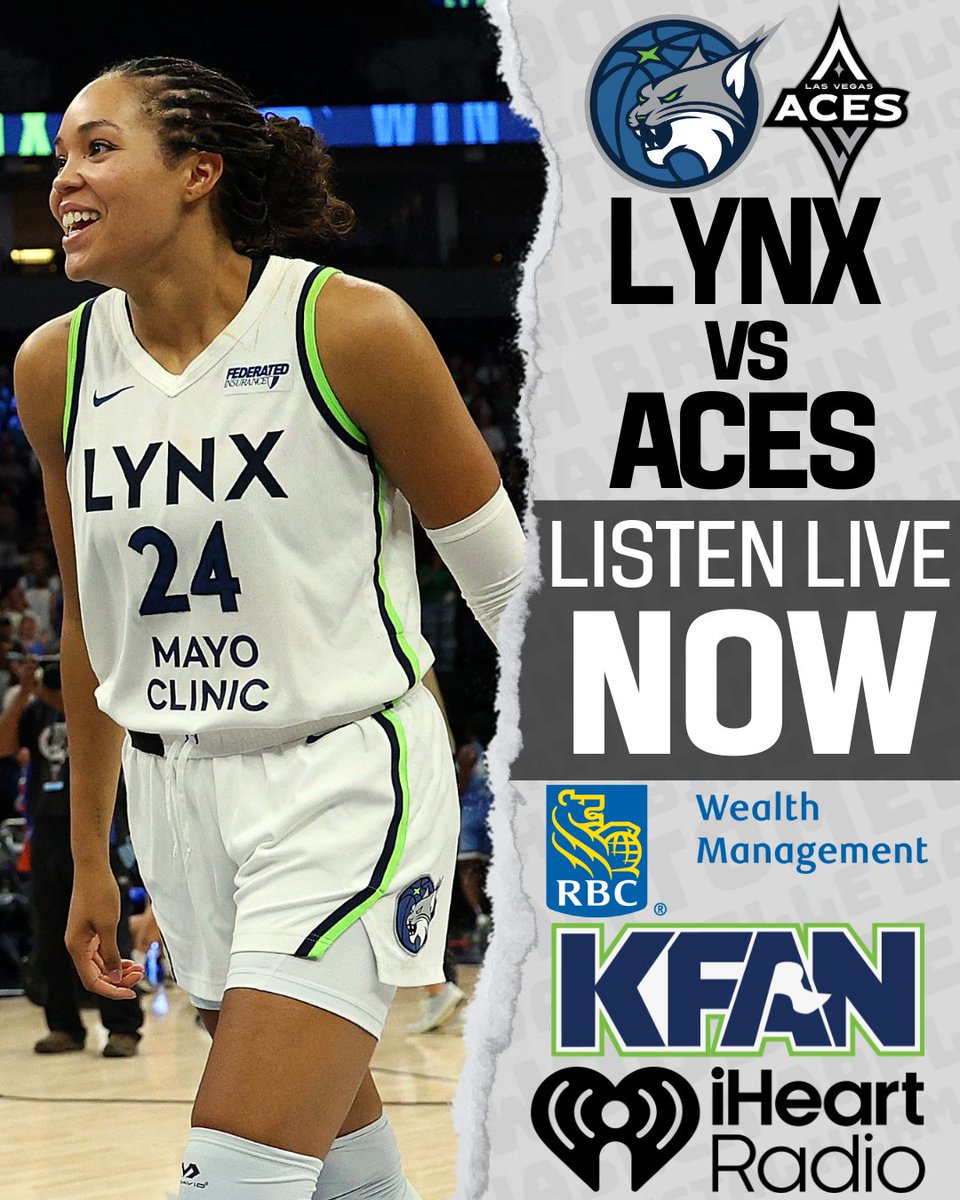 KFAN1003's tweet image. NOW: The Lynx look to make it 4 wins in a row as they take on the Las Vegas Aces!
@iHeartRadio | KFAN.com/listen