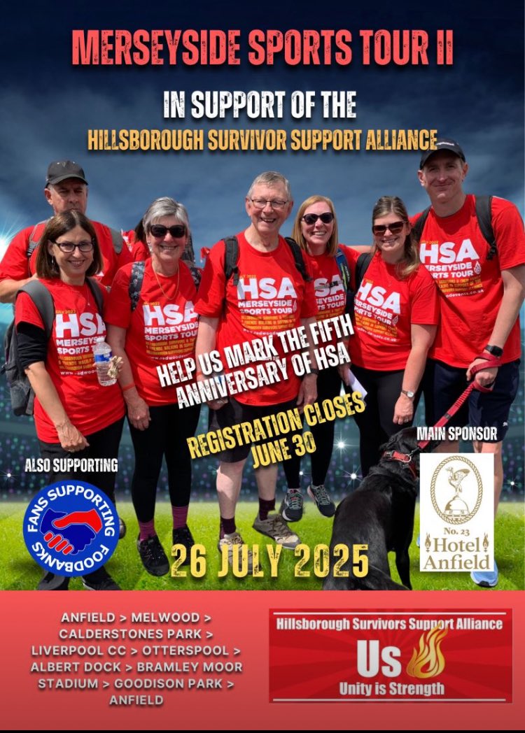 Good luck to all of the runners and riders or in this case walkers participating in <a href="/Redsmail/">Mike Wilson*</a> Merseyside Sports Tour || tomorrow.

Our collection van will be outside Anfield from 8.30am

#HungerDoesntWearClubColours