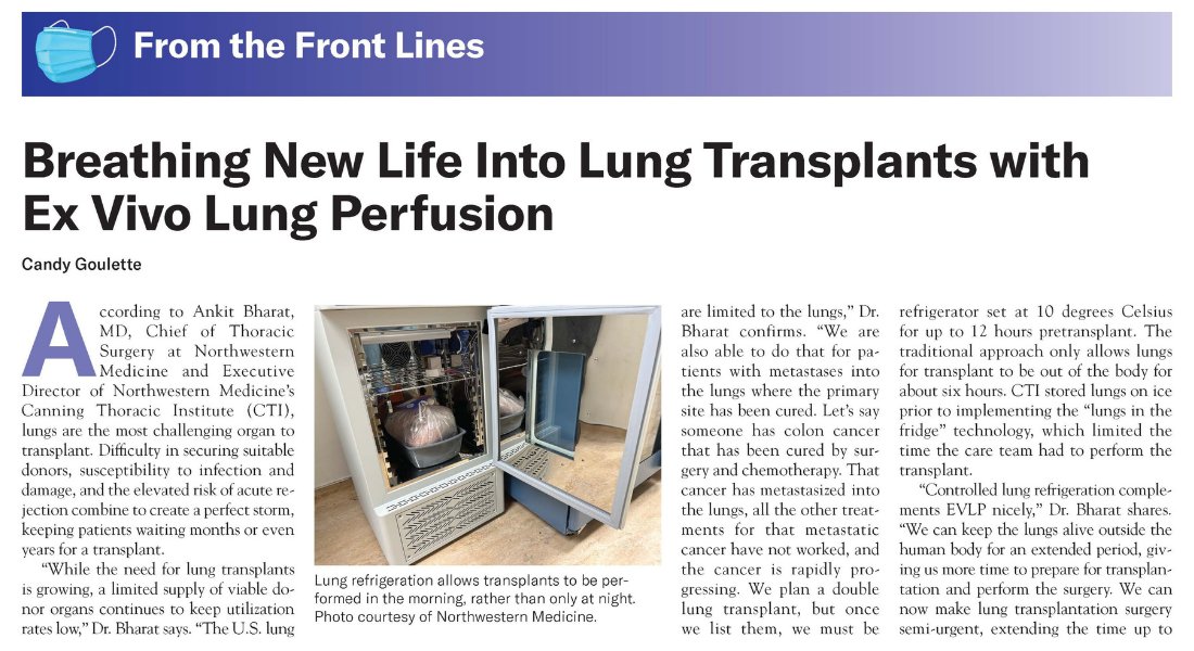 ASAMonitor's tweet image. Ex vivo lung perfusion, or “lungs in a box,” gives more time for doctors to evaluate lungs before transplanting them ⏱️🫁@NorthwesternMed.
ow.ly/nHbI50WjPkK
#EVLP #Anesthesiology