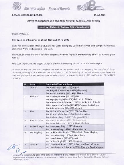 कल ही एक ट्वीट देखा जिसमें <a href="/bankofbaroda/">Bank of Baroda</a> की जमकर तारीफ़ की गई। कहा गया कि अब सभी मीटिंग्स 4 से 6 बजे के बीच होंगी, छुट्टी वाले दिन शाखाएँ नहीं खुलेंगी, सबकुछ अच्छा-अच्छा होगा।

और आज? हकीकत मुंह पर तमाचा मार रही है! 

लेकिन अब देखिए असलियत-
:- Bank of Baroda का आधिकारिक पत्र आया