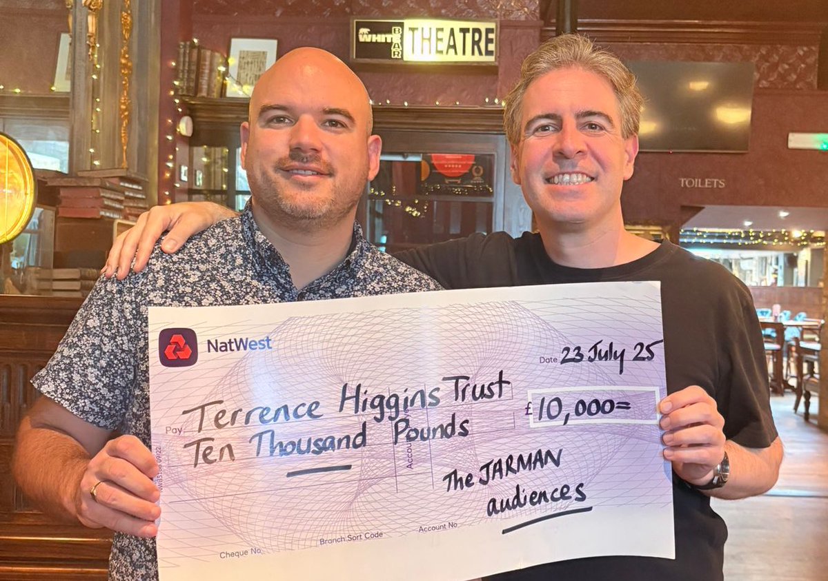 Amazing to see “Jarman” this week for its 100th performance. 

Not only does <a href="/MarkFarrellyUK/">Mark Farrelly</a> bring Derek’s story to life, he has raised £10,000 from attendees for <a href="/THTorguk/">Terrence Higgins Trust</a>. We are very grateful! 

There are still tickets for tonight and tomorrow. Book: whitebeartheatre.co.uk/whatson/jarman