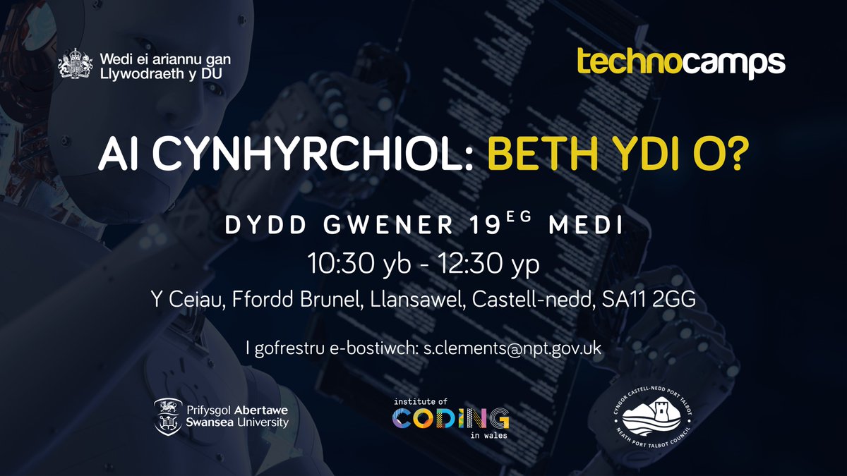 HeritageNPT's tweet image. Hyfforddiant ar sut i ddefnyddio AI i ddod. Mae ar agor i bawb! @Technocamps @SwanseaUni