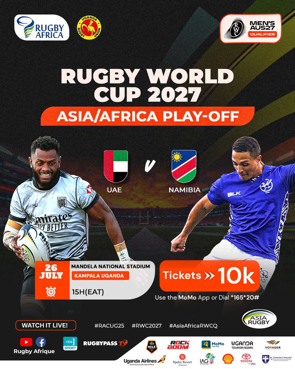 Kyozi Nyina Nyana (@bashlima) on Twitter photo It all goes down tomorrow at 3pm sharp. Come watch world class rugby for only UGX 10k.
<a href="/UgandaRugby/">Uganda Rugby Union</a> oyeee?
<a href="/RugbyAfrique/">Rugby Afrique</a> oyeee??
<a href="/WorldRugby/">World Rugby</a> oyeee??
Godwin Oyeeee? ๐๐คฃ๐คฃ๐คฃ
#RACUG25
#FeelTheAfricanSpirit It all goes down tomorrow at 3pm sharp. Come watch world class rugby for only UGX 10k.
<a href="/UgandaRugby/">Uganda Rugby Union</a> oyeee?
<a href="/RugbyAfrique/">Rugby Afrique</a> oyeee??
<a href="/WorldRugby/">World Rugby</a> oyeee??
Godwin Oyeeee? ๐๐คฃ๐คฃ๐คฃ
#RACUG25
#FeelTheAfricanSpirit