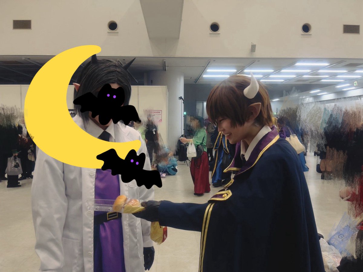 パン配りお兄さんです
そういえば写真をあげていなかった
ちなみにとっても楽しかった
ツノ飛ばしたのは私の中で悔やまれてるよ
#悪魔的門限破り