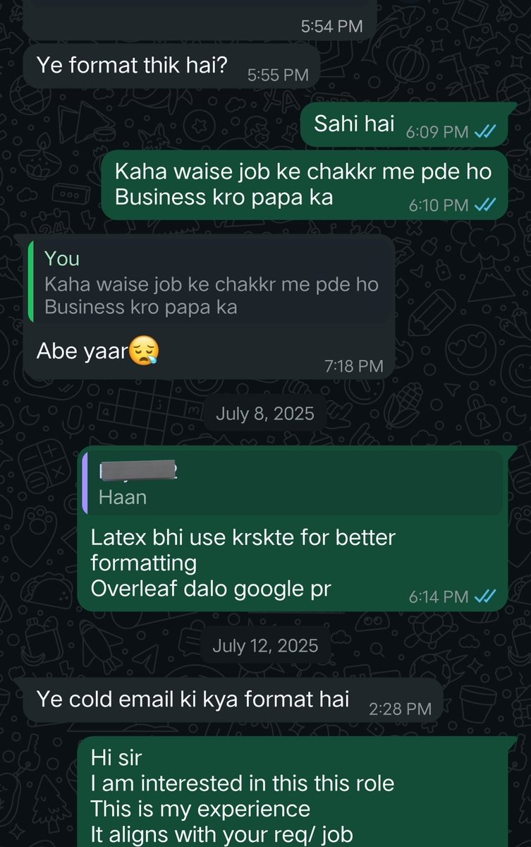 saad_akbar_10's tweet image. I have known him for 15 years,one of my homies,very good by heart but a very foolish guy in terms of decisions,have already seen multiple such scenarios in childhood
Now he wants to do 7-8LPA non tech job instead of managing & growing his dad's established real estate business🤦