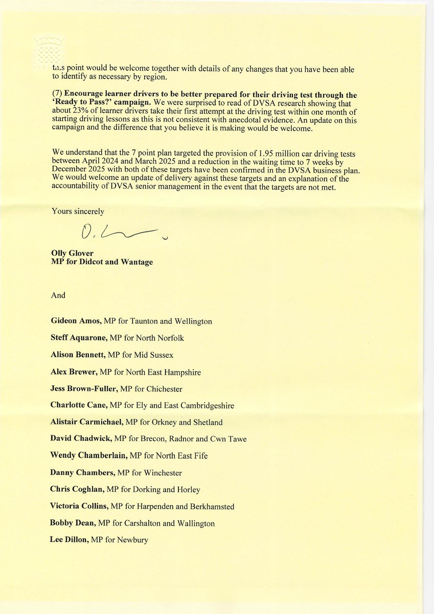PaulKohlerSW19's tweet image. It’s unacceptable that learners ready to pass can’t access a local driving test.
I’ve joined colleagues in asking for an update from @LilianGreenwood on how the Government are delivering on fixing the broken booking system & who is accountable if targets aren’t met.