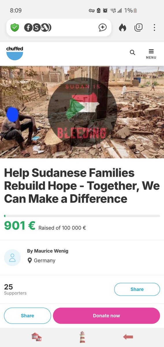 Almost to the first $1k for this new fund to provide food, shelter, and evacuation funds for multiple Sudanese families

Abu Bakr has been working tirelessly to support these displaced families. Help him by sharing and d0nating what you can ❤️❤️🇸🇩

chuffed.org/project/140379…