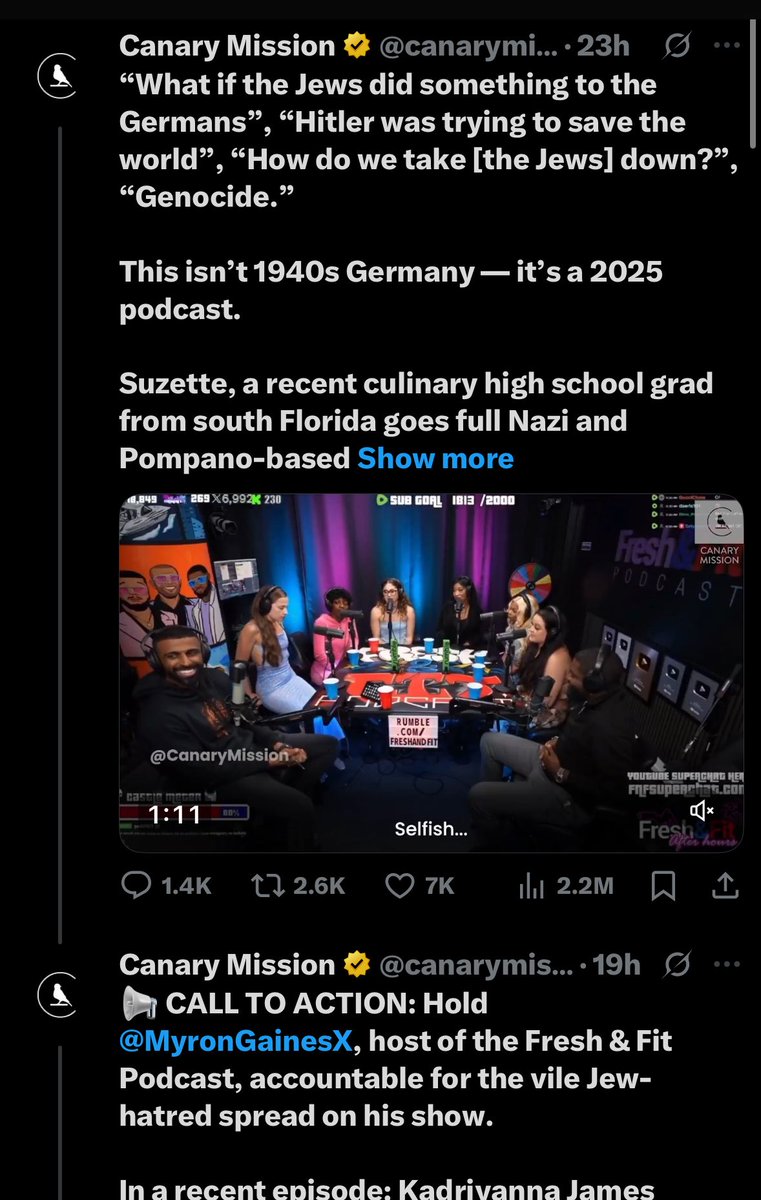 KaceeRAllen's tweet image. The Canary Mission should be banned from the United States.
Why do we allow an anonymous run doxxing website of anyone who criticize Israel or Jewish people?