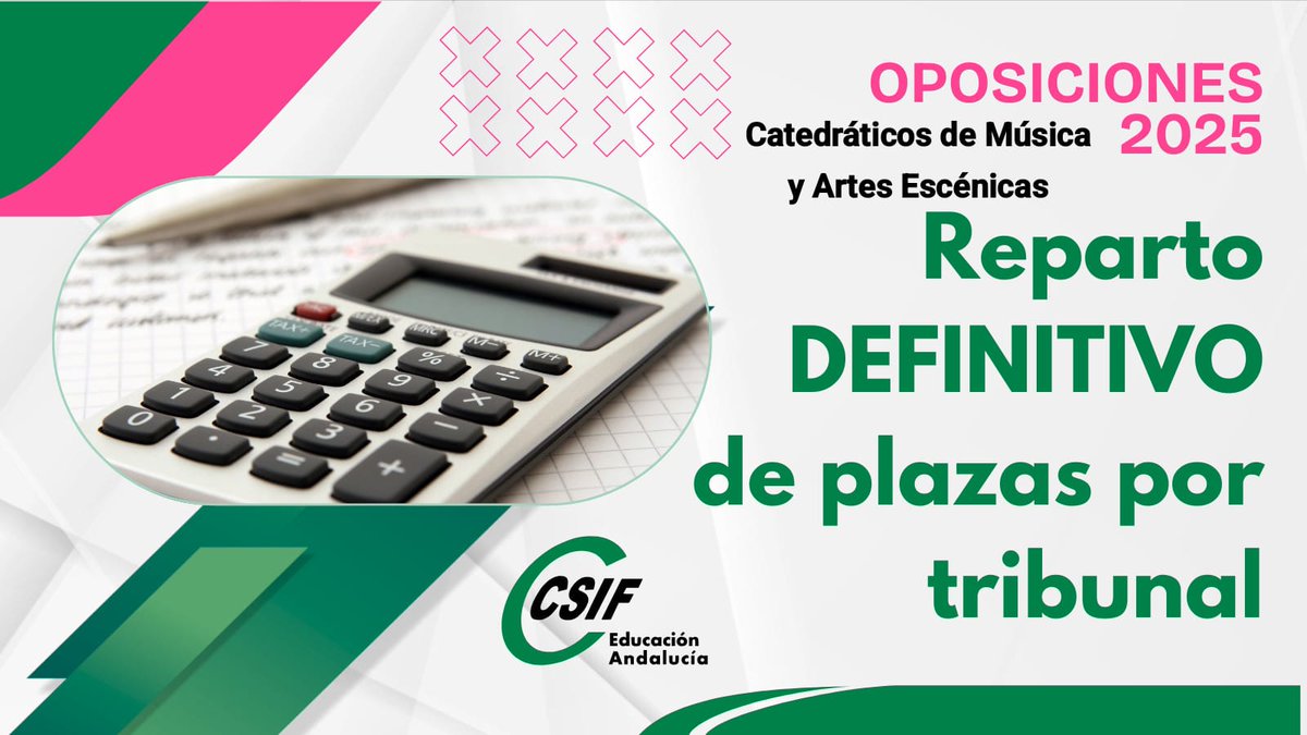 🏫 #OPOSICIONES - Cuerpo de Catedráticos

🗒🗒 Asignación definitiva de plazas por tribunal

ℹℹ Consulta las plazas por tribunal AQUÍ 👇🏻👇🏻
csif.es/es/articulo/an…

💚 CSIF Educación Andalucía - #CSIFenOpos