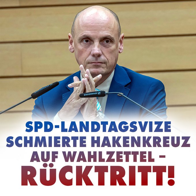Bestes Beispiel dafür, wie die statistische Zunahme rechtsextremer Gewalt in Deutschland zustande kommt! #bestesdeutschlandallerzeiten #hakenkreuz #spd #DanielBorn #Deutschland  #nius

nius.de/politik/news/s…