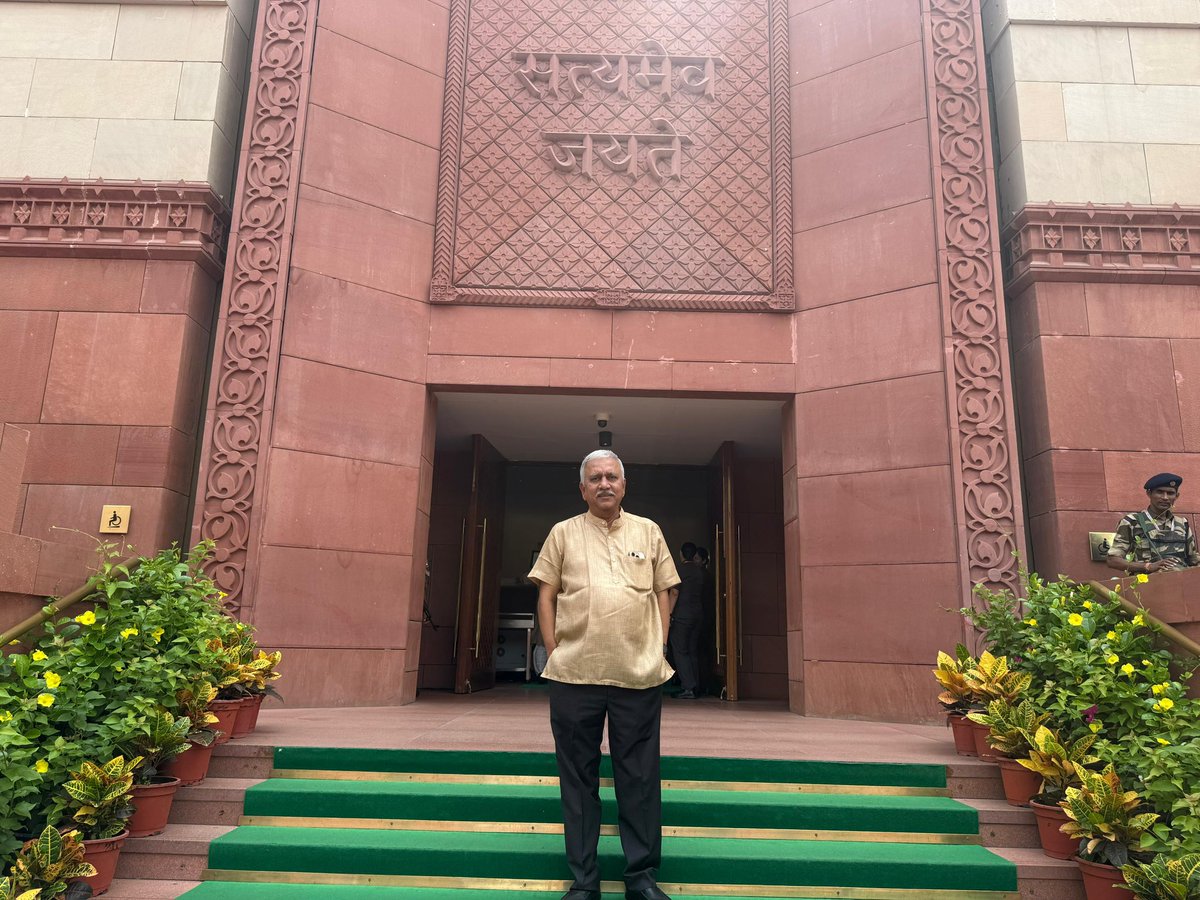 narayanantbjp's tweet image. At the Temple of Democracy today..
Indian Parliament.