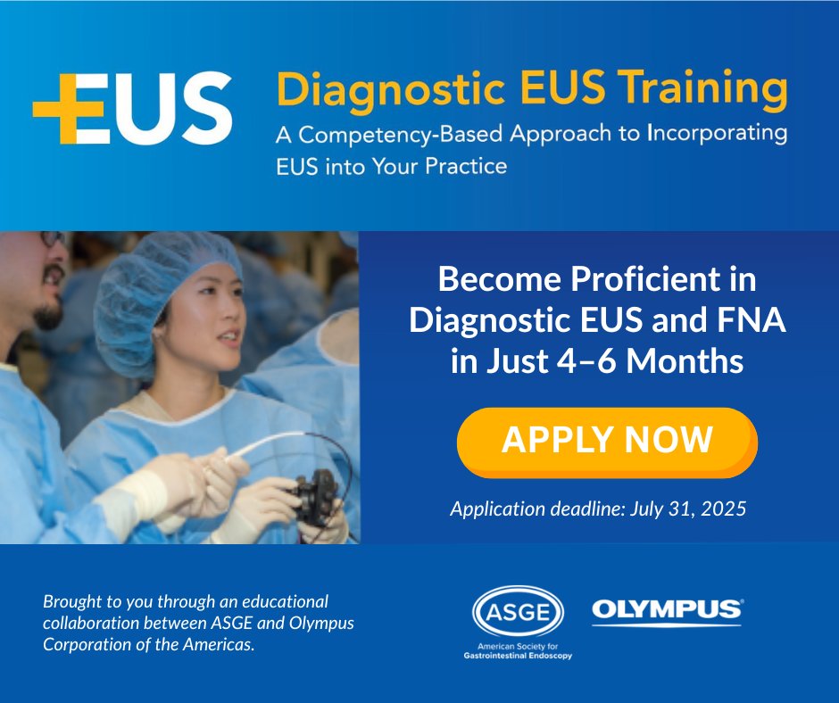 ASGEendoscopy's tweet image. Don&apos;t miss the deadline for the 2025/2026 cohort! Be sure to submit your application by July 31. hubs.ly/Q03y0R5b0

#GITwitter #GIEndoscopy #Endoscopy #Gastroenterology