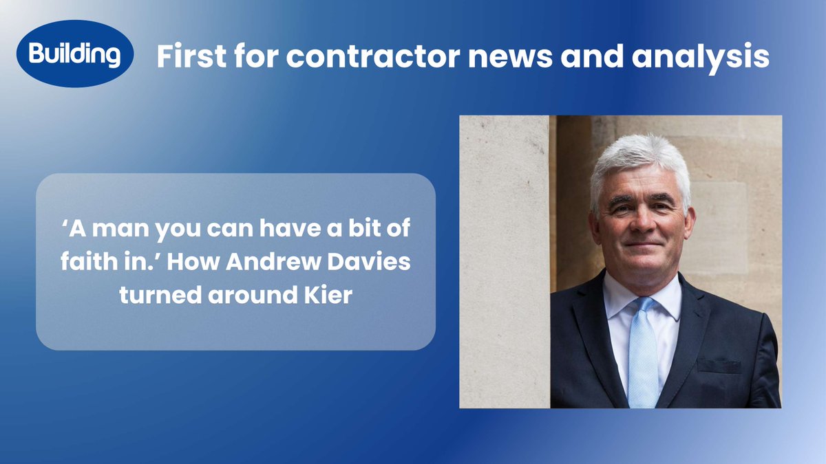 BuildingNews's tweet image. ‘A man you can have a bit of faith in.’
As Andrew Davies announces his retirement, Dave Rogers looks at how he transformed Kier into a very different business from the one he joined.
📖 Read more on his seismic impact: ow.ly/ZKEt50Wv9Ce