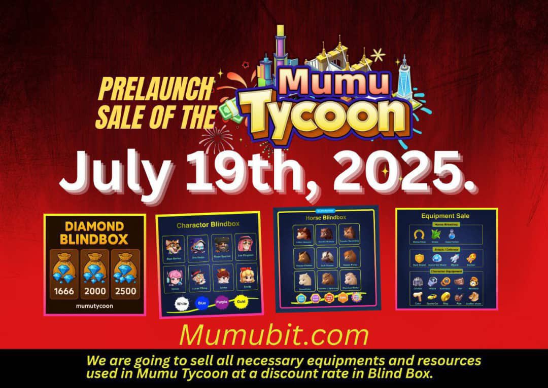 EllenQueenNFT's tweet photo. ⏳✨ Being early in Web3 = MAJOR advantage.

Pre-launch access to Mumu Tycoon gives you more than a head start — it gives you leverage.

Follow the moves: @MumubitOfficial
#Web3Gaming #Tycoon #AD https://t.co/uU8IHvVepS