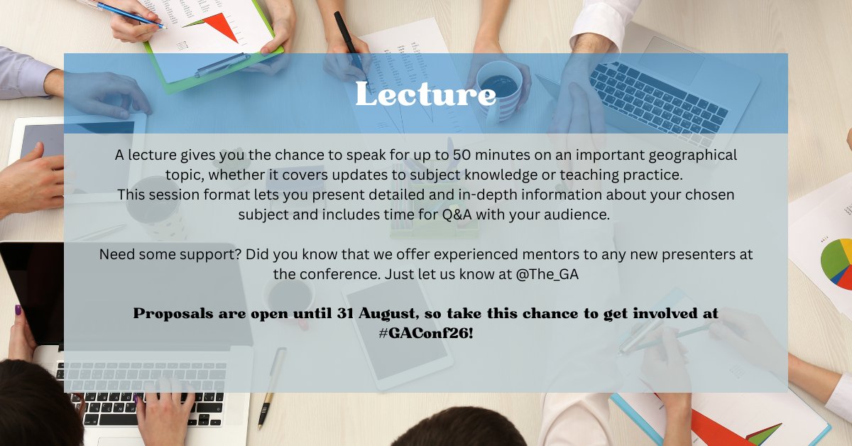 The deadline to propose a session is 31 August.
Send in your proposal for any of the session formats available today!
Link here: the-ga.org/CallForPapers