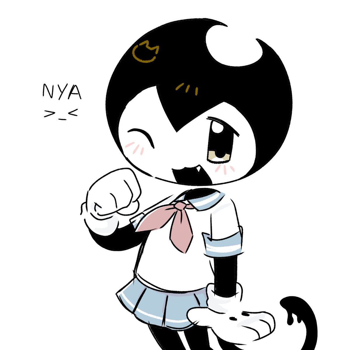 krispikrackers's tweet image. Bendy chan but he&apos;s a cat 😛meaw