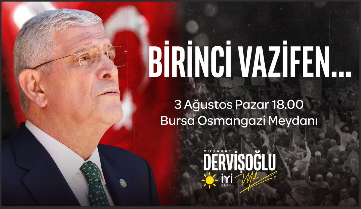 #BirinciVazifen 

Türk istiklalini, Türk cumhuriyetini, ilelebet muhafaza ve müdafaa etmektir.

<a href="/iyiparti/">İYİ Parti</a>