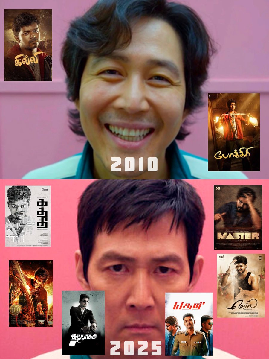 sudharshan_offl's tweet image. Me in 2010 vs Me in 2025 😄👉😐

From Kaavalan to Thuppakki to LEO to now GOAT...
#thalapathyVijay gave us hits, hype &amp;amp; headaches – and we still love it! 🫡🔥