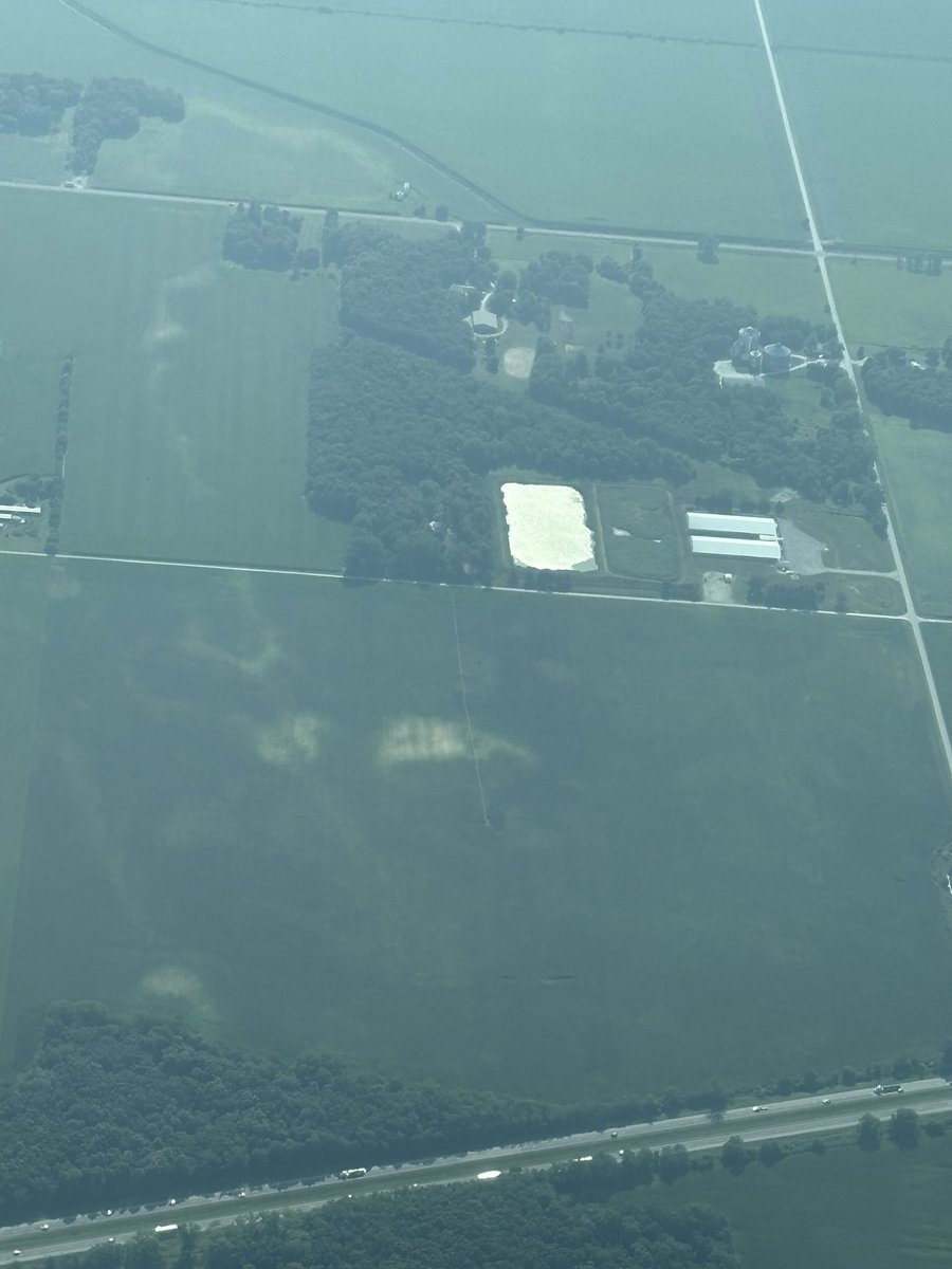 Interesting flight from Chicago to Lafayette, corn looks solid from the air, can see some nitrogen deficiencies from multiple areas but also cool to see how some are doing block testing in their fields.