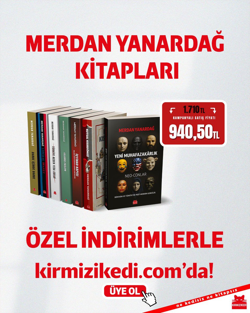 krmzkedikitap's tweet image. Merdan Yanardağ’ın tüm kitaplarına özel indirim!
Web sitemize üye olmayı ve özel indirimlerden yararlanmayı unutmayın!
🔎kirmizikedi.com/ayin-yazari-t-…