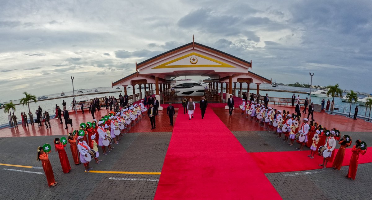 PMO India (@pmoindia) on Twitter photo Glimpses from the ceremonial welcome and Guard of Honour accorded to PM <a href="/narendramodi/">Narendra Modi</a> in Maldives. Glimpses from the ceremonial welcome and Guard of Honour accorded to PM <a href="/narendramodi/">Narendra Modi</a> in Maldives.